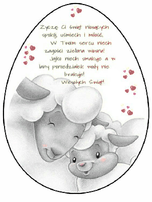 Jajko z barankami i życzeniami